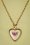 70s Locket Flower Love Necklace in Cream and Pink