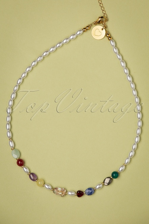 Urban Hippies - 70s Pearl Necklace in Multi 3