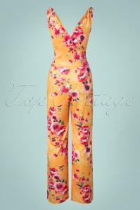 Vintage Chic for Topvintage - Casey bloemen jumpsuit in geel 4