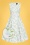 50s Brandi Floral Swing Dress in White