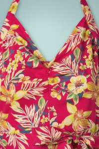 Queen Kerosin - Hawaii Neckholder Pencil Dress Années 50 en Rouge 4
