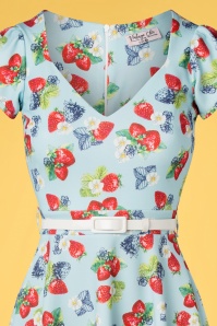 Vintage Chic for Topvintage - Resy Strawberry Swing Kleid in Hellblau 3
