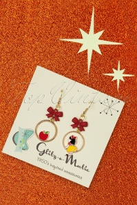 Glitz-o-Matic - 50s Princess Snow White Hoop Earrings in Gold