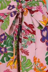 Collectif Clothing - Sienna Vibrant Tropics Playsuit Années 50 en Rose 4