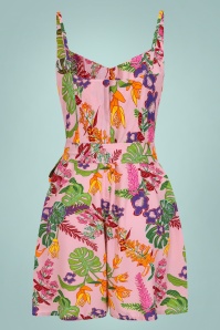 Collectif Clothing - 50s Sienna Vibrant Tropics Playsuit in Pink 5