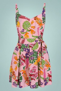 Collectif Clothing - Sienna Vibrant Tropics Playsuit in Pink 2