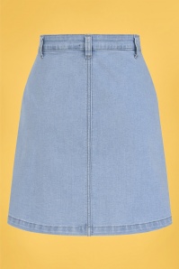 Bright and Beautiful - 60s Annie Denim Skirt in Light Blue 3