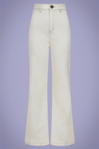 Bright and Beautiful - Donna Jeans des années 70 en ivoire