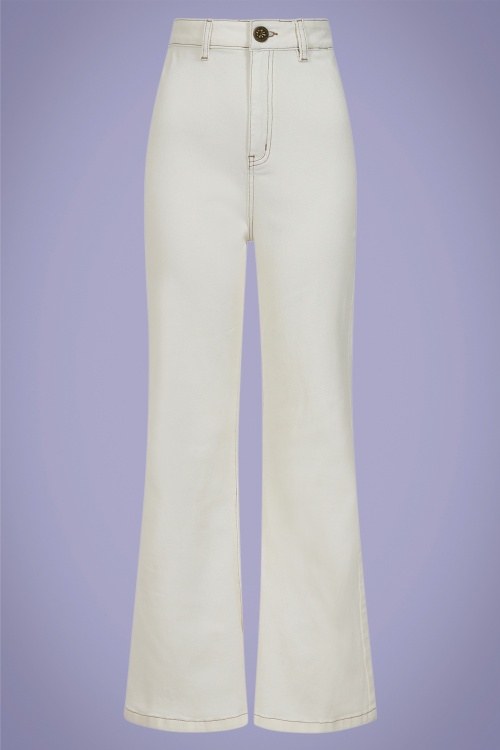 Bright and Beautiful - 70s Donna Jeans in Ivory