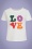 Milly Rainbow Love T-Shirt Années 70 en Ivoire