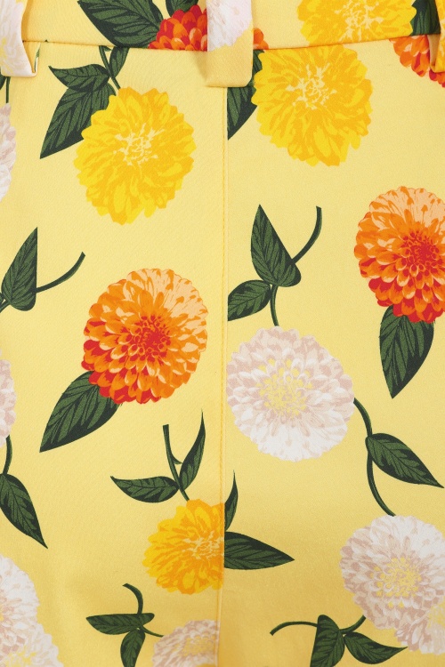 Collectif Clothing - Jojo Sunny bloemen short in geel 3