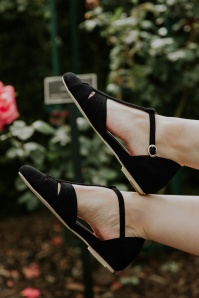 Charlie Stone - 50s London T-Strap Flats in Black 2