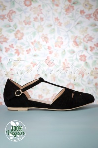 Charlie Stone - 50s London T-Strap Flats in Black 5