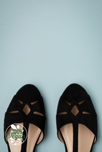 Charlie Stone - 50s London T-Strap Flats in Black 4