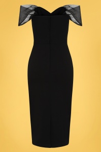 Collectif Clothing - 50s Violante Pencil Dress in Black 2