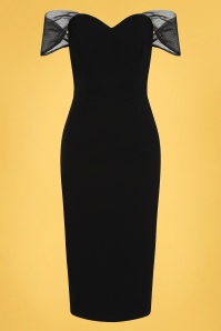 Collectif Clothing - 50s Violante Pencil Dress in Black