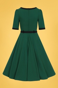 Collectif Clothing - Sadie Swing Dress Années 50 en Vert 4