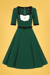Collectif Clothing - Sadie Swing Dress Années 50 en Vert