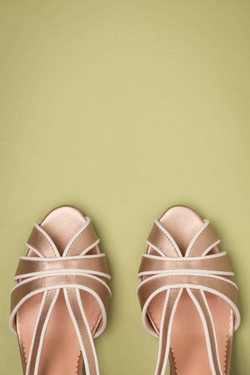 Lulu Hun - Lila sandalen met hoge hakken in rosé goud 3