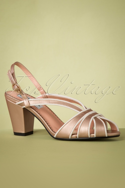 Lulu Hun - Lila sandalen met hoge hakken in rosé goud 2