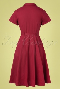 Collectif Clothing - Caterina Swing Dress Années 50 en Framboise 2