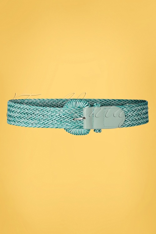 Collectif Clothing - 60s Fiona Belt in Light Blue 2