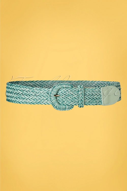 Collectif Clothing - 60s Fiona Belt in Light Blue