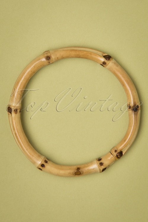 Collectif Clothing - 50s Tiki Bamboo Bangle in Beige