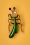 50s Grasshopper Brooch in Green