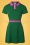Collar Shift Dress Années 60 en Vert et Rose