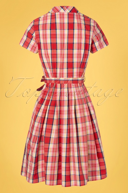 Blutsgeschwister - 60s Working Sister Dress in Love Check Red 6