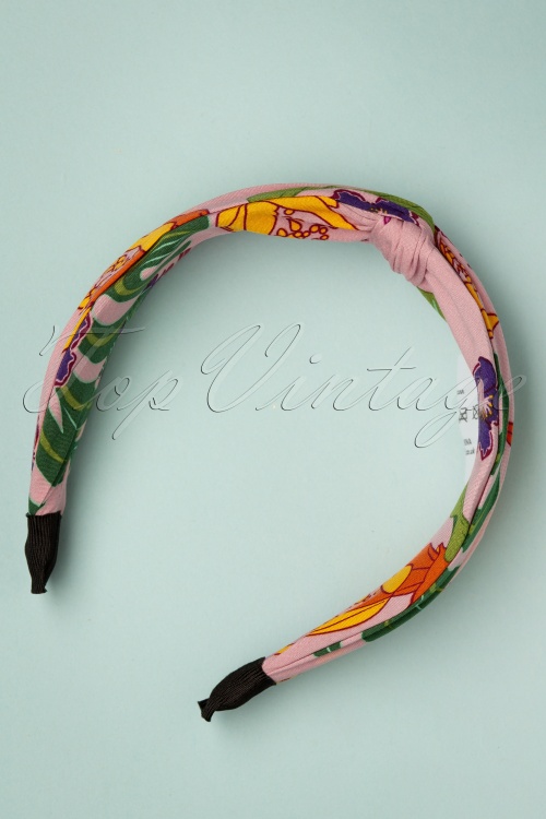 Collectif Clothing - Kate Vibrant Tropics Headband Années 50 en Rose 2