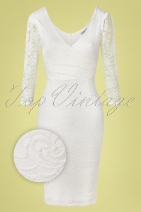 Vintage Chic for Topvintage - 50s Graziela Lace Pencil Dress in Ivory