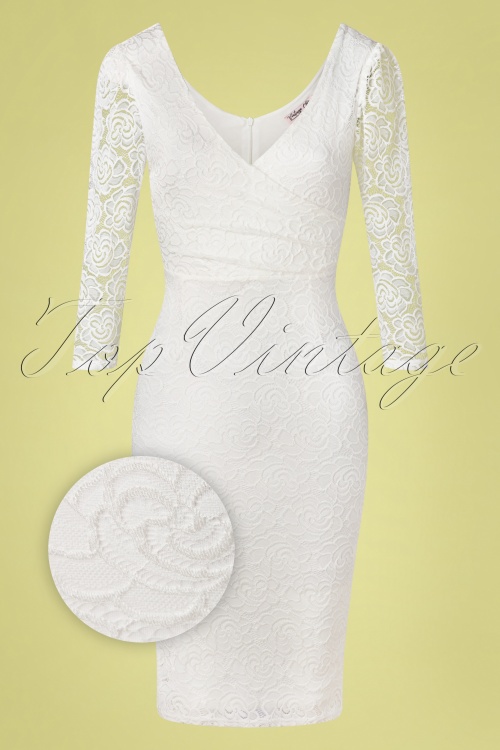 Vintage Chic for Topvintage - 50s Graziela Lace Pencil Dress in Ivory