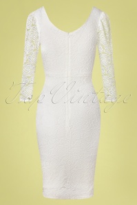 Vintage Chic for Topvintage - 50s Graziela Lace Pencil Dress in Ivory 4