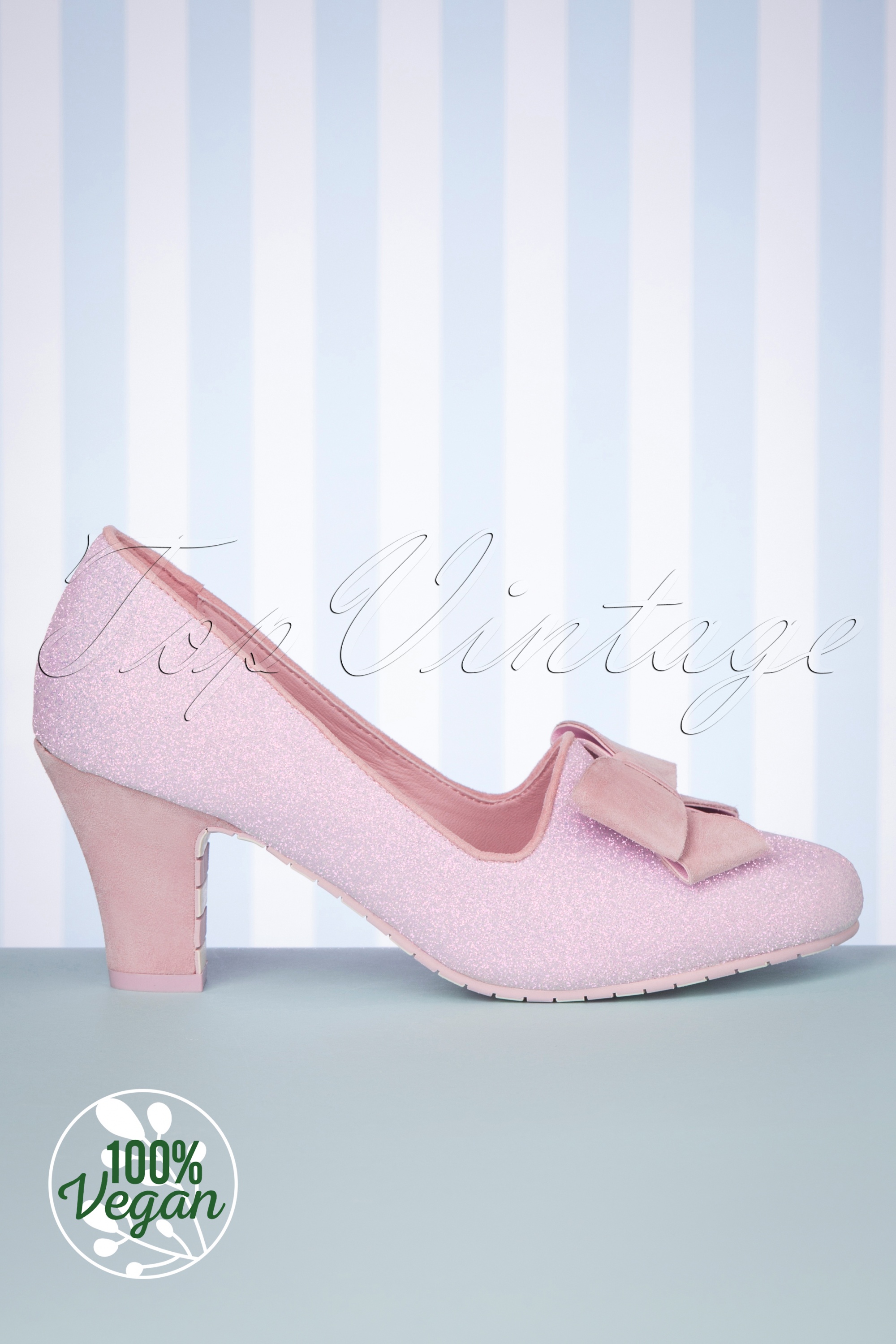 Lola Ramona - Ava Vogue glitterpumps in babyroze 5