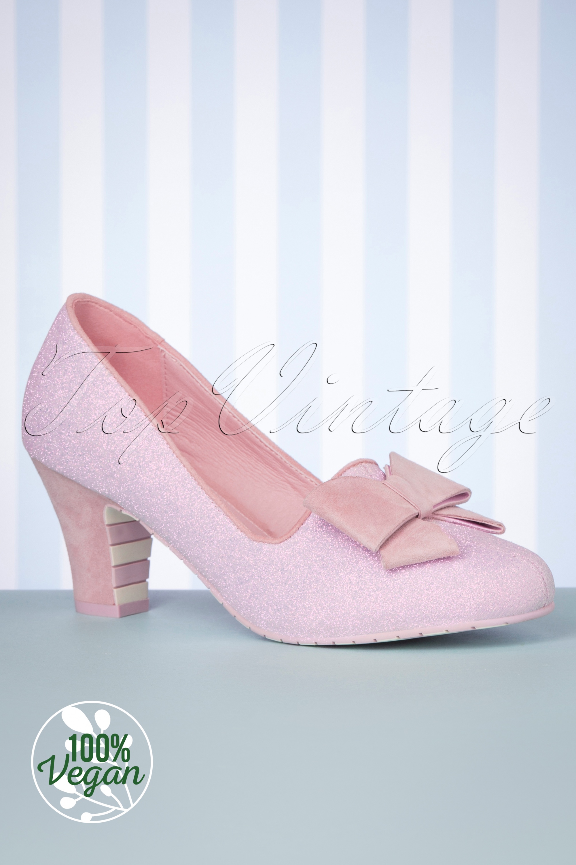 Lola Ramona - Ava Vogue glitterpumps in babyroze 2