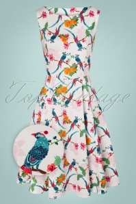 Topvintage Boutique Collection - TopVintage exclusive ~ Adriana Birds Swing Dress Années 50 en Blanc 2