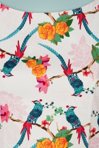 Topvintage Boutique Collection - TopVintage exclusive ~ Adriana Birds Swing Dress Années 50 en Blanc 6