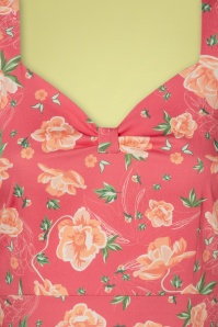 Topvintage Boutique Collection - Exklusiv bei TopVintage ~ Eliane Floral Swing Kleid in Koralle 7