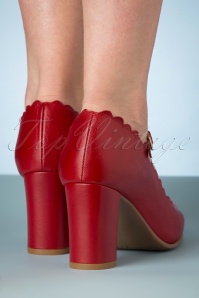 La Veintinueve - 60s Penelope Leather Pumps in Red and Pink 5