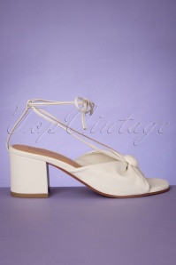Parodi Shoes - 60s Dolores Sandals in Ivory White 4