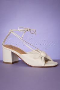 Parodi Shoes - 60s Dolores Sandals in Ivory White 2