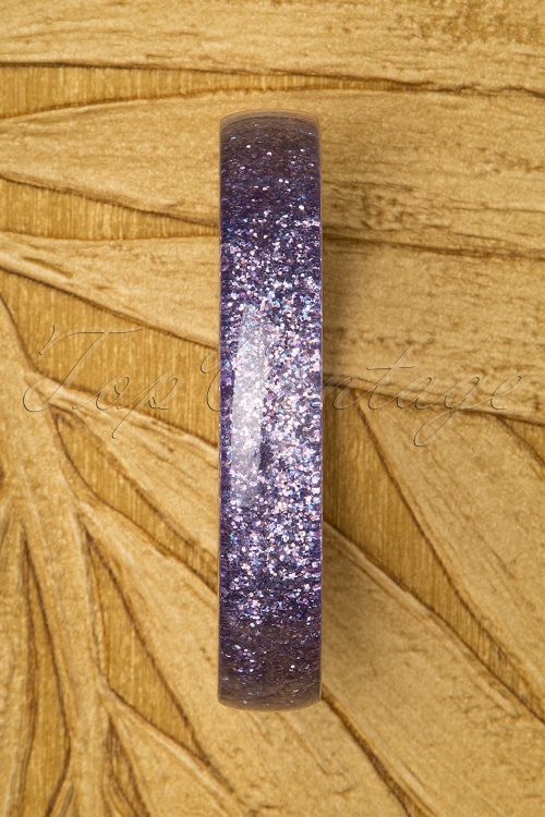 Splendette - TopVintage Exclusive ~ 20s Fedora Midi Glitter Bangle in Pale Gold