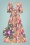 Juilette Vibrant Tropics Midaxi Dress Années 70 en Rose