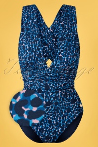 TC Beach - Multiway badpak in marineblauw luipaard