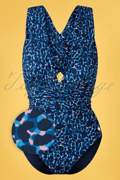 TC Beach - Multiway badpak in marineblauw luipaard
