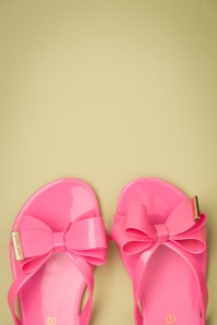 Petite Jolie - Lucky bow slippers in neonroze 3