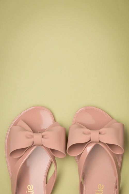 Petite Jolie - Pretty Bow slippers in poederroze 3
