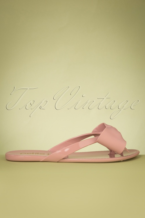 Petite Jolie - Pretty Bow slippers in poederroze 4